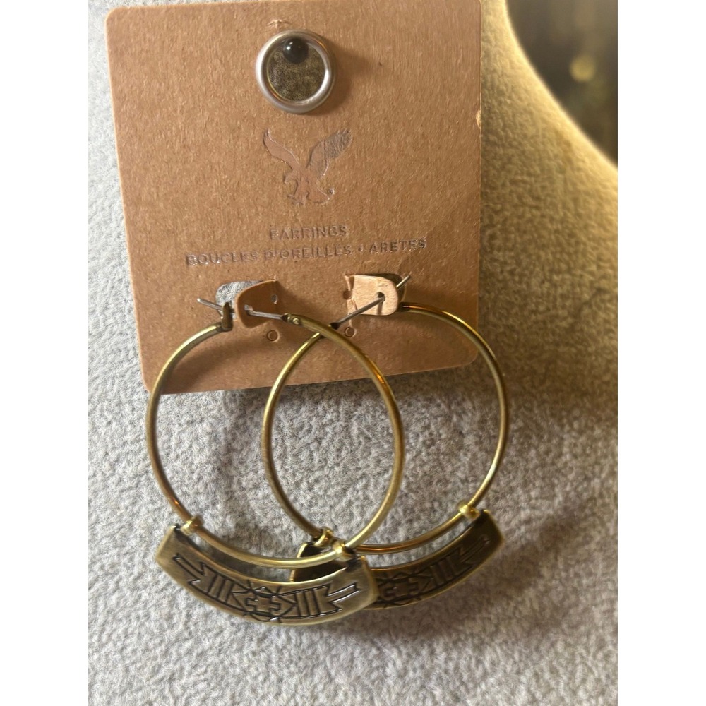 #17.  American Eagle Antique Brass-finish Tribal Inspired Earrings